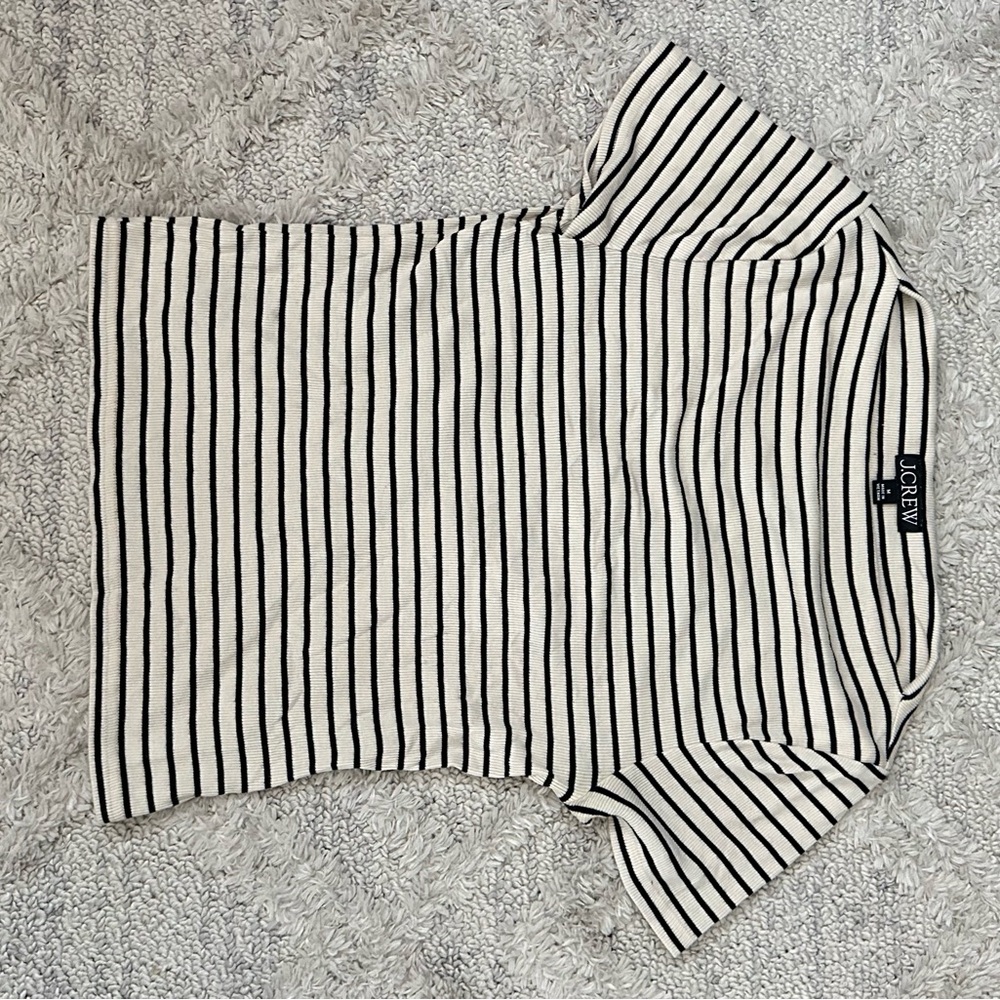 J.Crew Cream and Black Striped Shirt